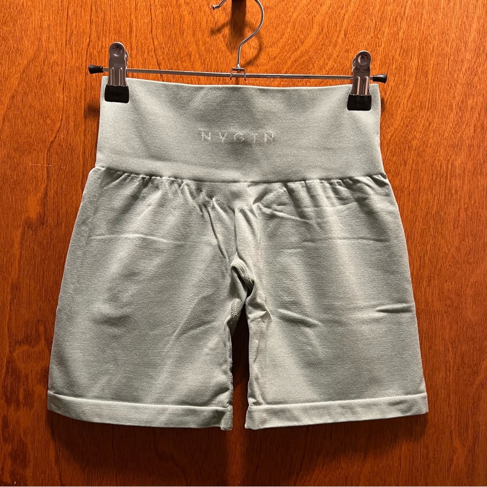 NVGTN Light Green Seamless Gym Shorts
